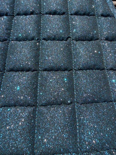 I.S. Design - Sadel underlag - Turquoise Green Glitter