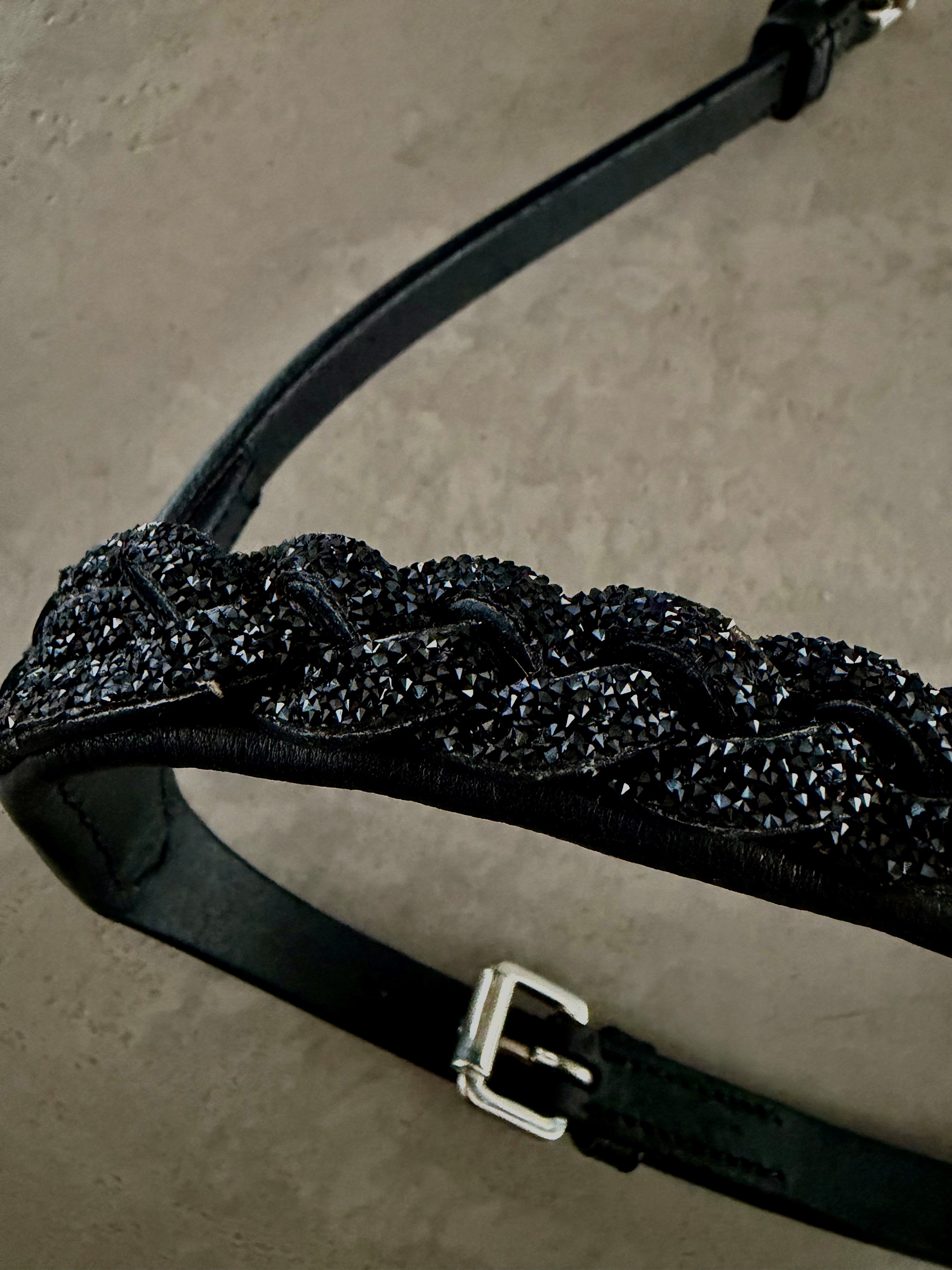 Snerting Glitter engelsk næsebånd - Sort